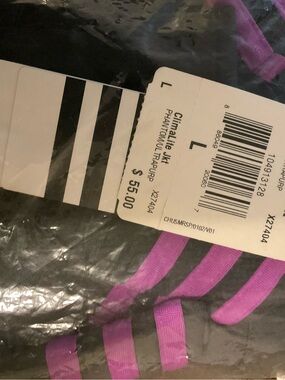 adidas Black Jacket with Bright Purple Stripes